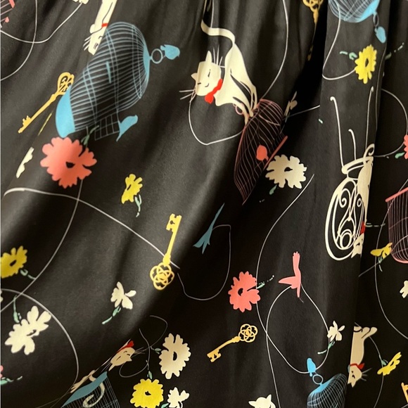 Lindy Bop Daria Birdcage Cat floral Dress scalloped neckline rockabilly pinup 4 - Picture 7 of 11